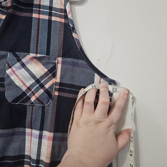 New York Laundry Plaid Tie Front Button Down Sleeveless Top! - Picture 4 of 5